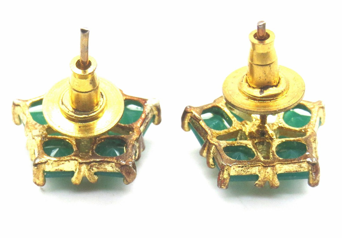 Jewelshingar Jewellery American Diamond PlatedGold Colour Stud Earrings For Women ( 55190GJT )