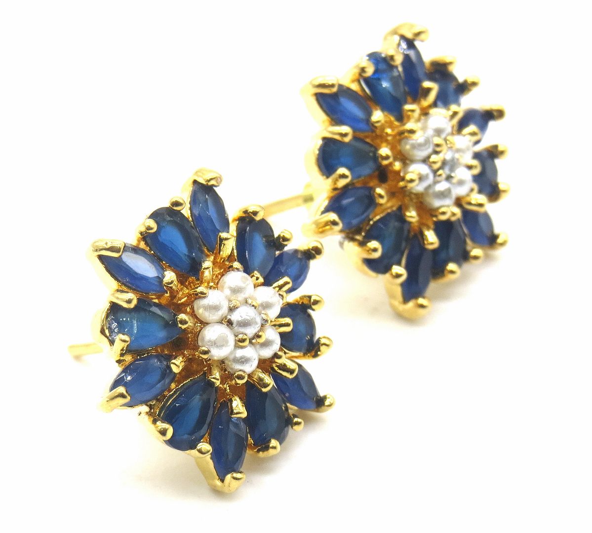 Jewelshingar Jewellery American Diamond PlatedGold Colour Stud Earrings For Women ( 55215GJT )