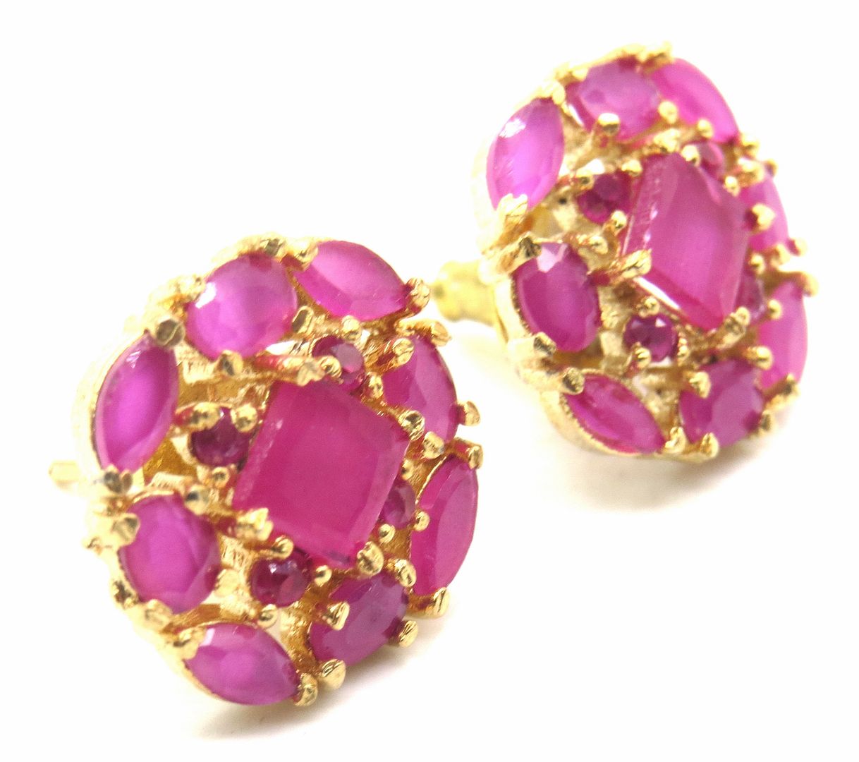 Jewelshingar Jewellery American Diamond PlatedGold Colour Stud Earrings For Women ( 55255GJT )