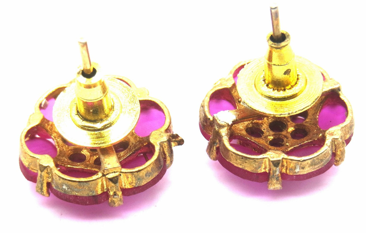 Jewelshingar Jewellery American Diamond PlatedGold Colour Stud Earrings For Women ( 55255GJT )
