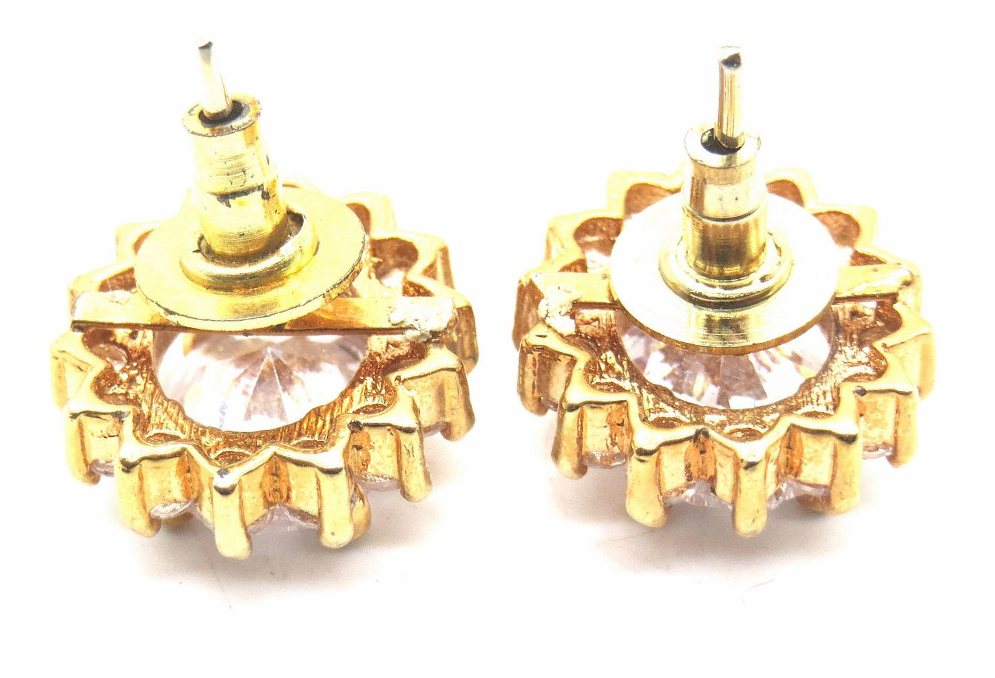 Jewelshingar Jewellery American Diamond PlatedGold Colour Stud Earrings For Women ( 55299GJT )