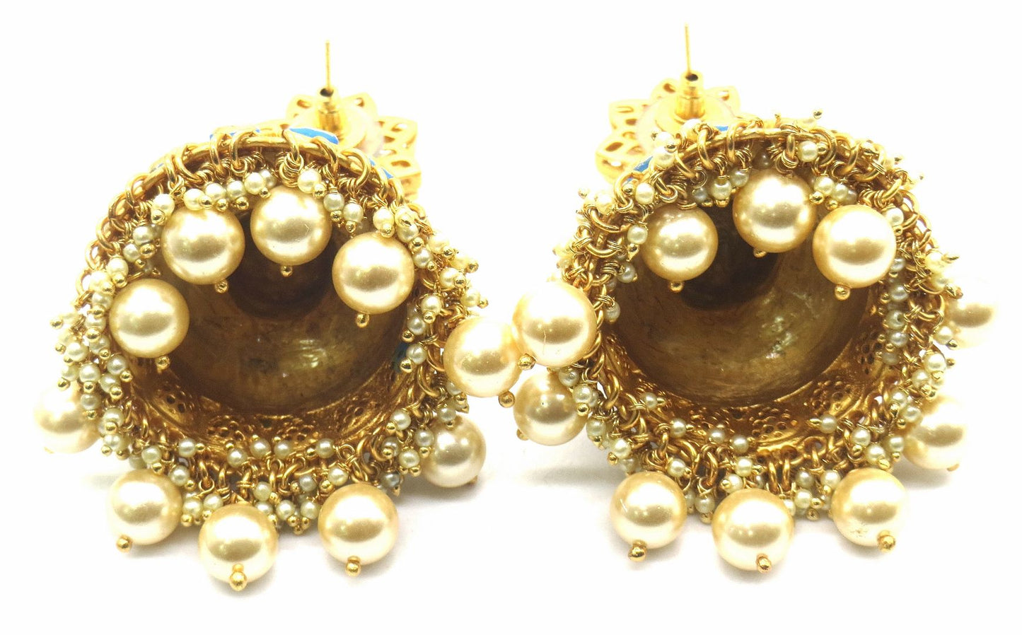 Jewelshingar Jewellery American Diamond PlatedGold Colour Stud Earrings For Women ( 55405DCJ )