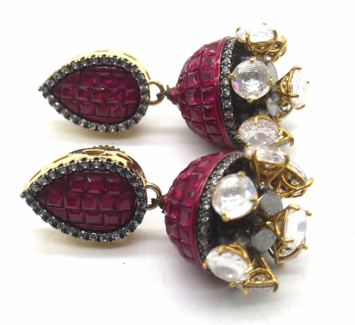Jewelshingar Jewellery American Diamond PlatedGold Colour Stud Earrings For Women ( 55409DCJ )