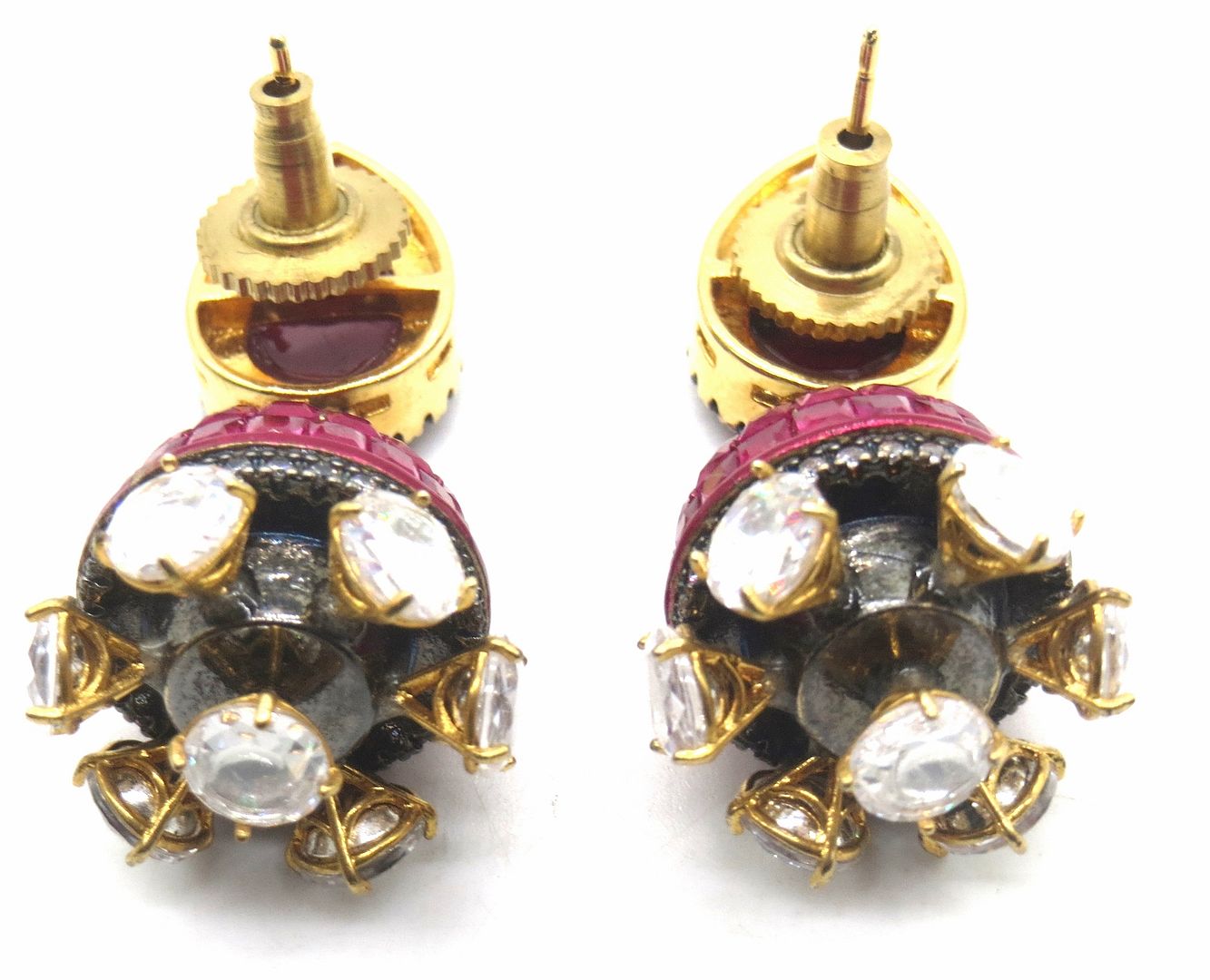 Jewelshingar Jewellery American Diamond PlatedGold Colour Stud Earrings For Women ( 55409DCJ )