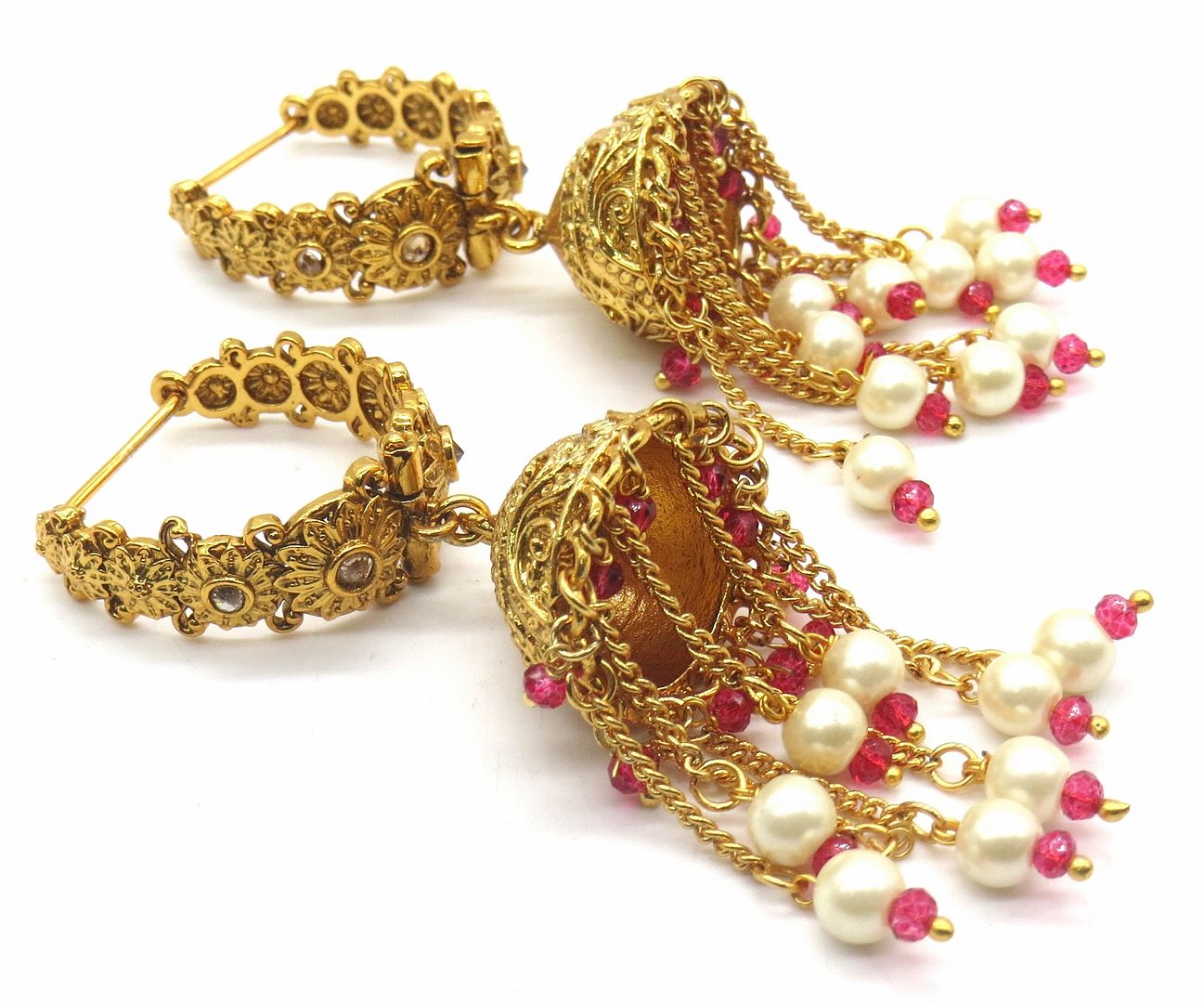 Jewelshingar Jewellery American Diamond PlatedGold Colour Stud Earrings For Women ( 55438PEJ )