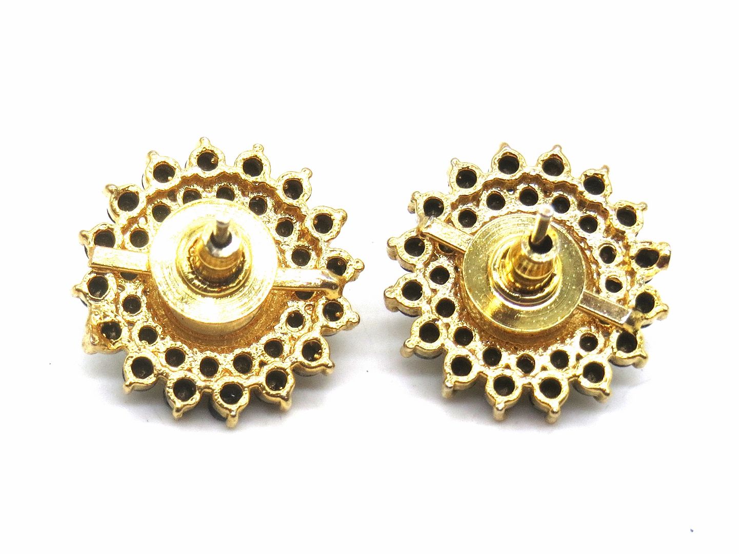 Jewelshingar Jewellery American Diamond PlatedGold Colour Stud Earrings For Women ( 55475GJT )