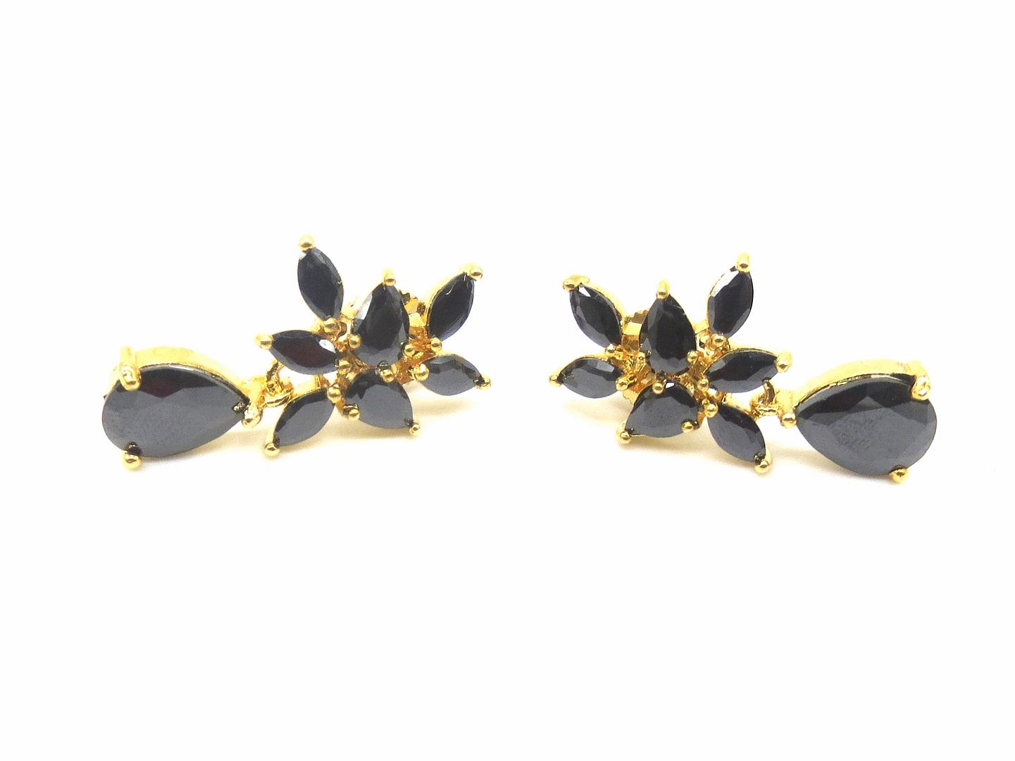Jewelshingar Jewellery American Diamond PlatedGold Colour Stud Earrings For Women ( 55483GJT )