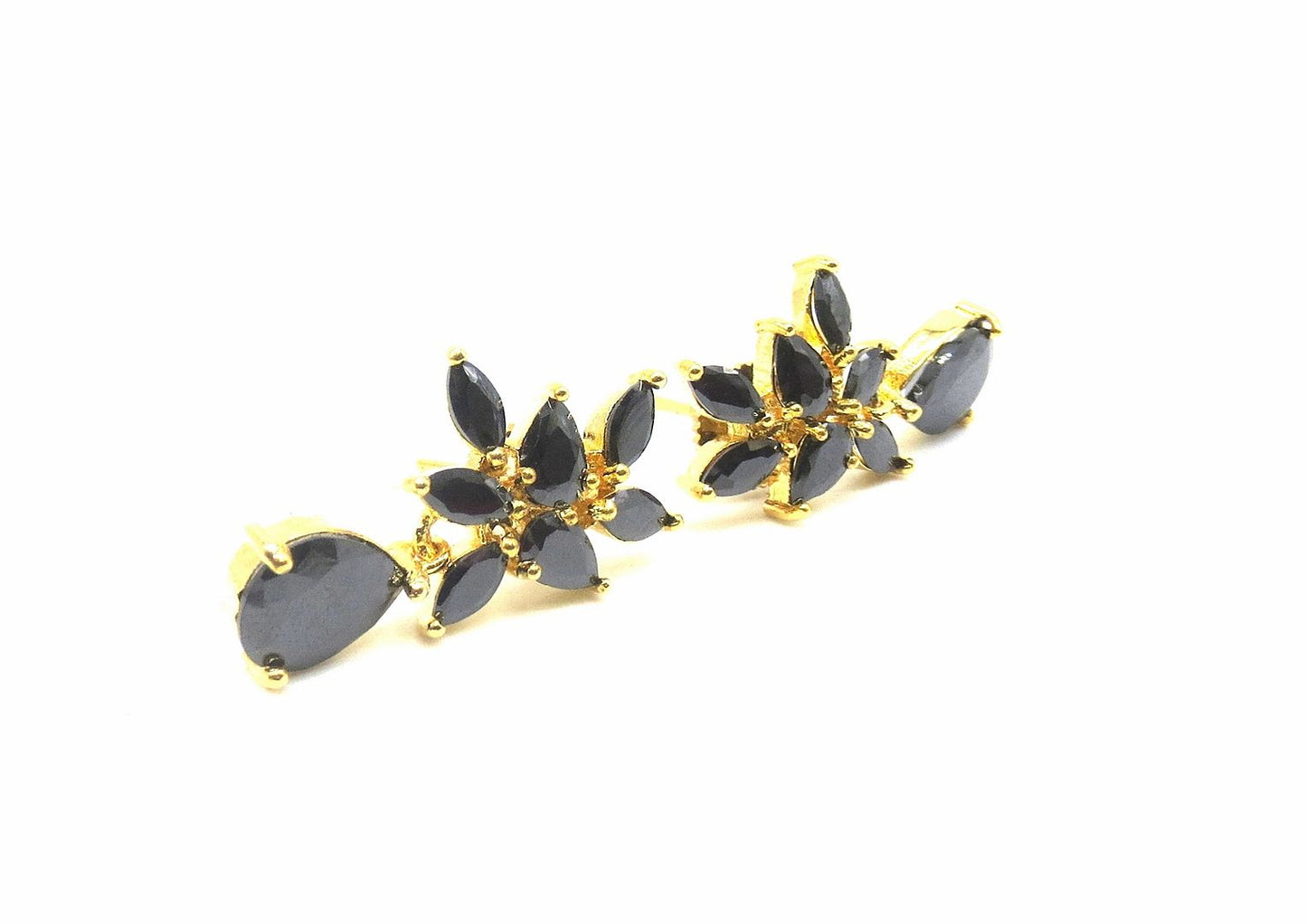 Jewelshingar Jewellery American Diamond PlatedGold Colour Stud Earrings For Women ( 55483GJT )