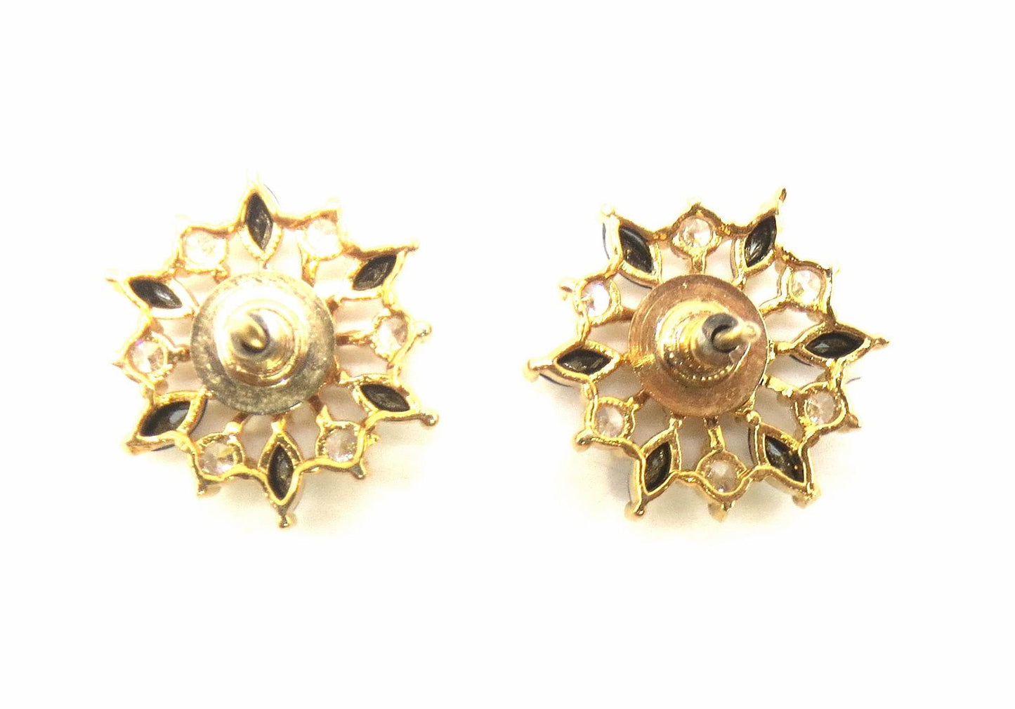Jewelshingar Jewellery American Diamond PlatedGold Colour Stud Earrings For Women ( 55486GJT )
