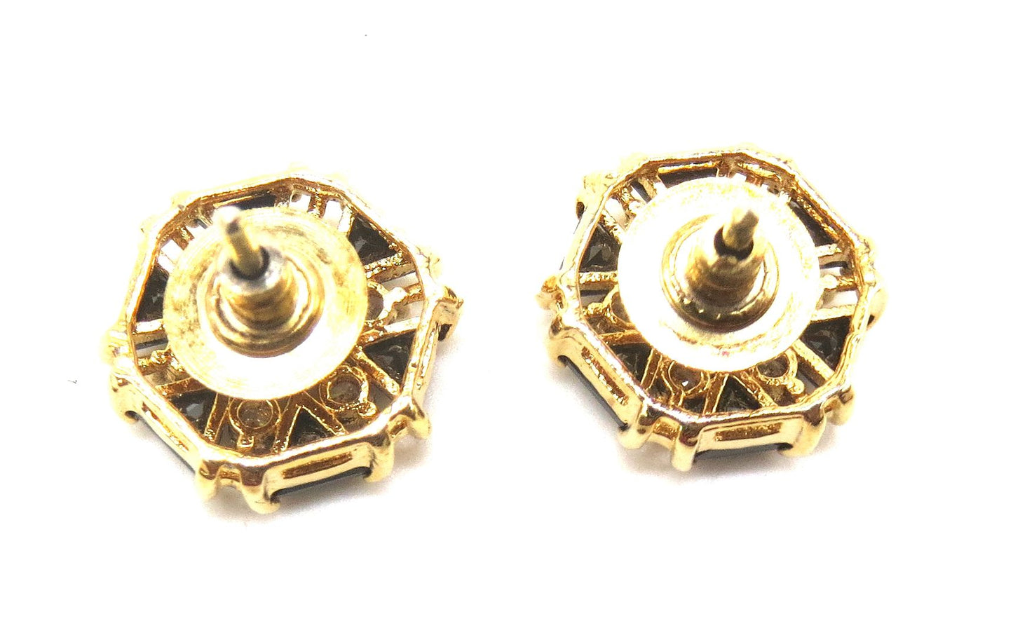 Jewelshingar Jewellery American Diamond PlatedGold Colour Stud Earrings For Women ( 55490GJT )