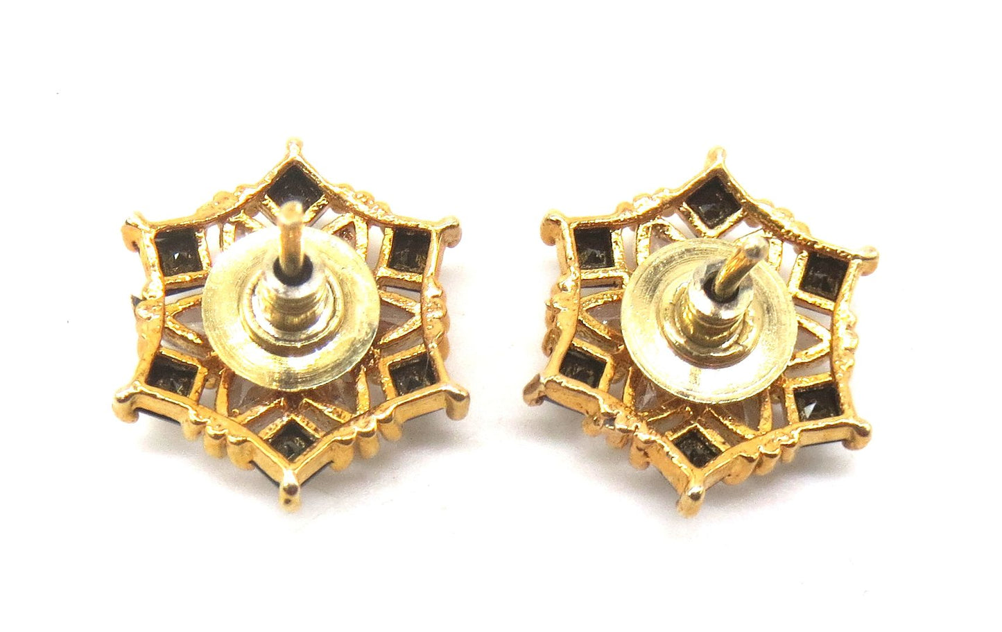 Jewelshingar Jewellery American Diamond PlatedGold Colour Stud Earrings For Women ( 55494GJT )