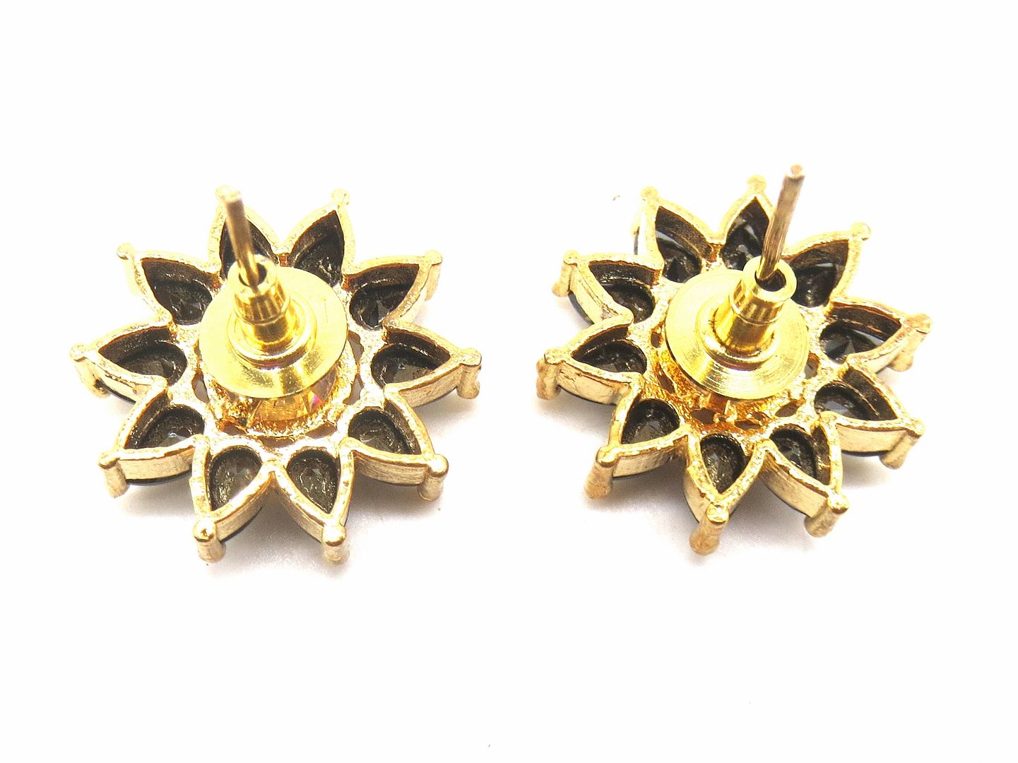 Jewelshingar Jewellery American Diamond PlatedGold Colour Stud Earrings For Women ( 55498GJT )