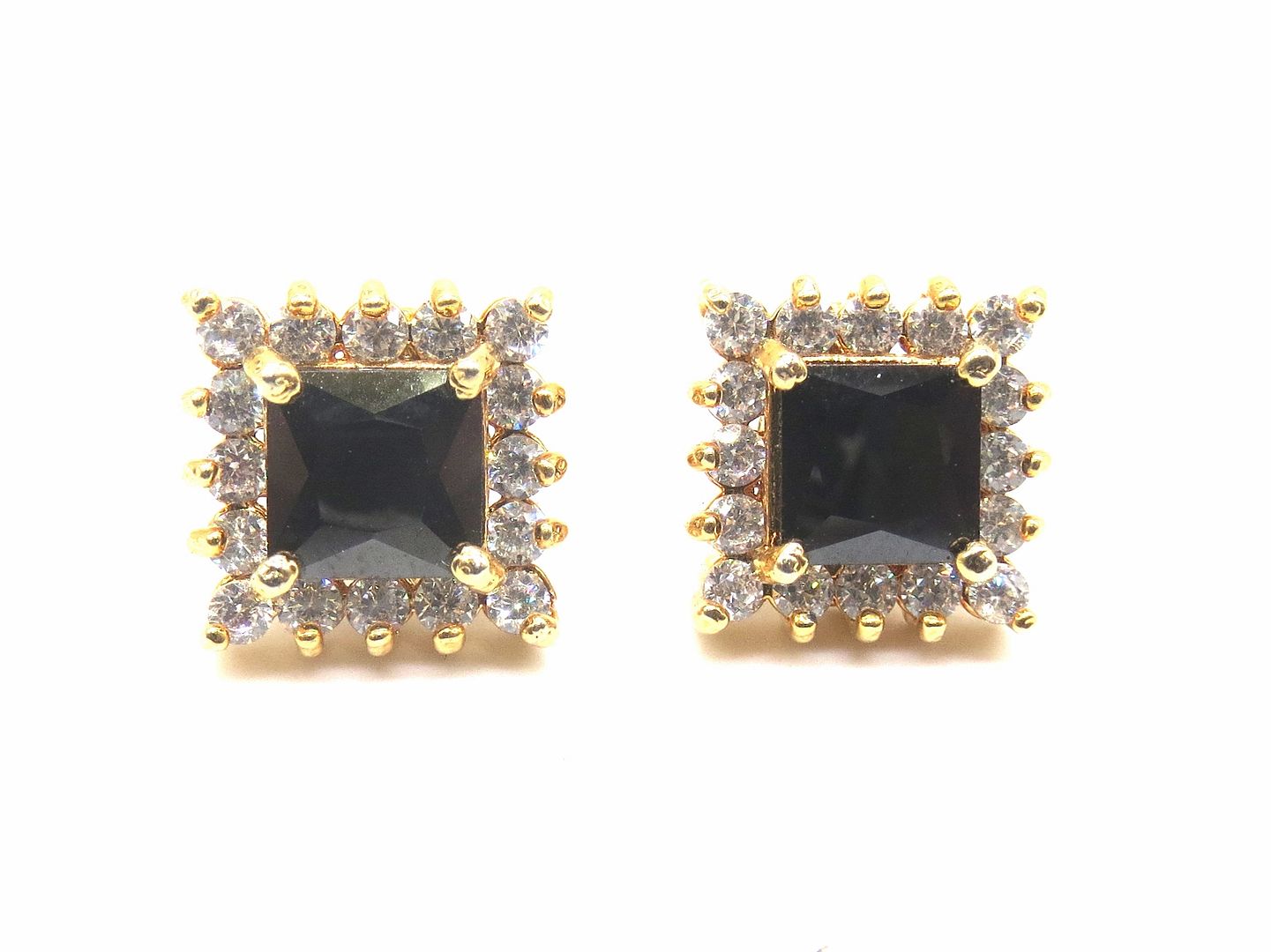 Jewelshingar Jewellery American Diamond PlatedGold Colour Stud Earrings For Women ( 55502GJT )