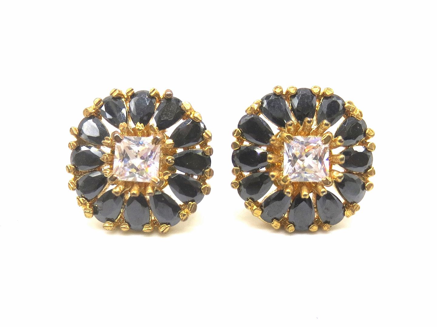 Jewelshingar Jewellery American Diamond PlatedGold Colour Stud Earrings For Women ( 55515GJT )