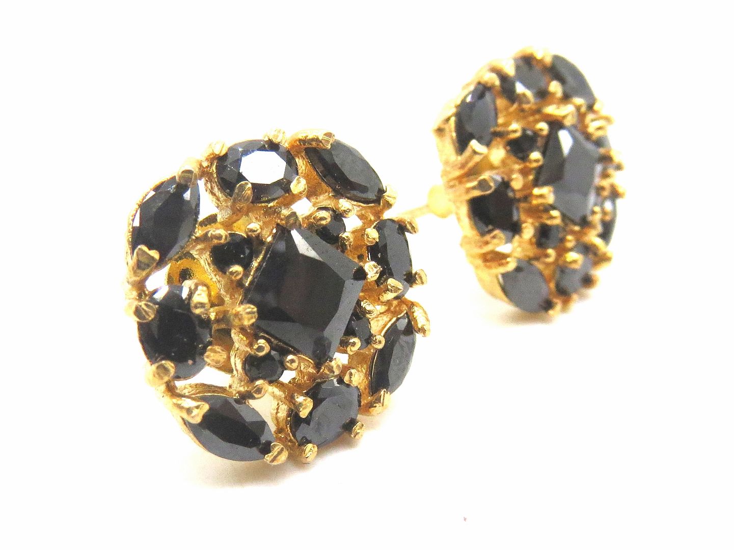 Jewelshingar Jewellery American Diamond PlatedGold Colour Stud Earrings For Women ( 55519GJT )