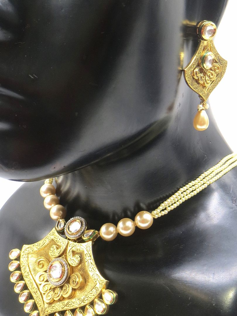 Jewelshingar Jewellery Gold Colour Pendant Set For Women ( 55545ACP )
