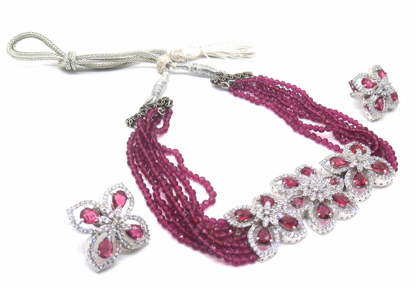 Jewelshingar Jewellery Ruby Colour Necklace For Women ( 55580NAD )