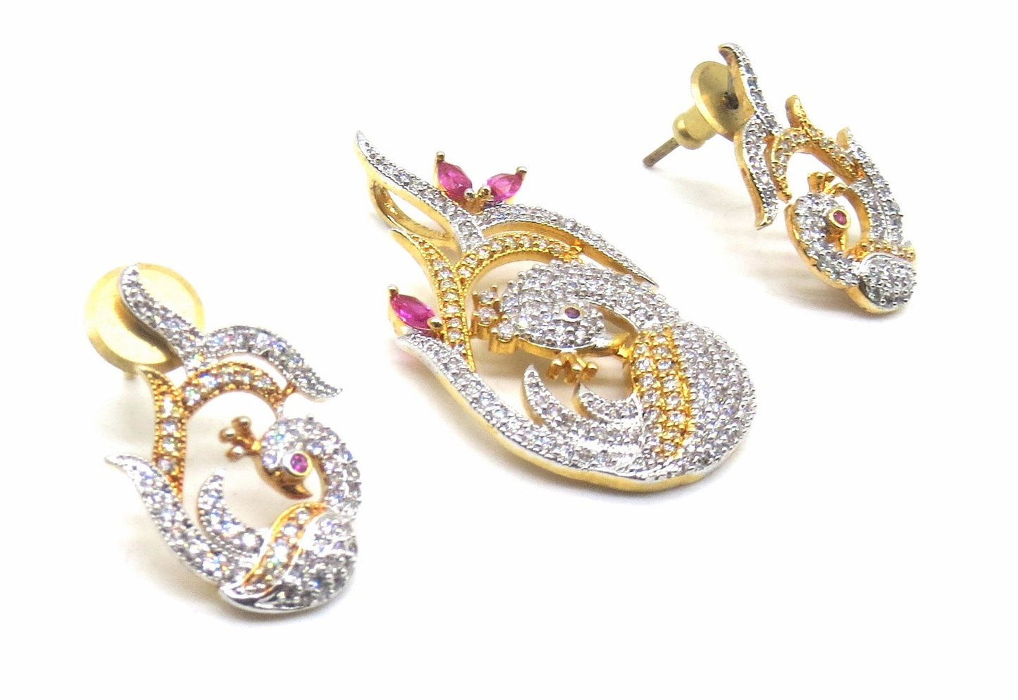 Jewelshingar Jewellery Ruby Colour Pendant Set For Women ( 55601PSD )