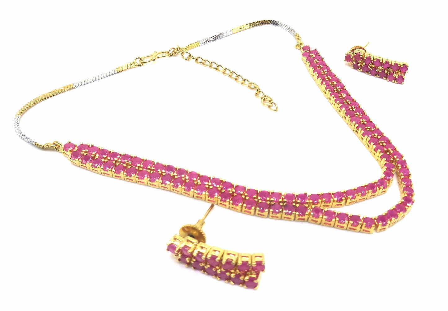Jewelshingar Jewellery Ruby Colour Necklace For Women ( 55628NAD )