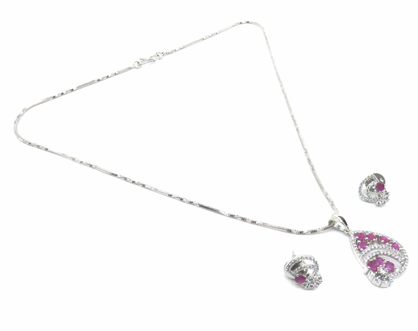 Jewelshingar Jewellery Ruby Colour Pendant Set For Women ( 55661PSD )
