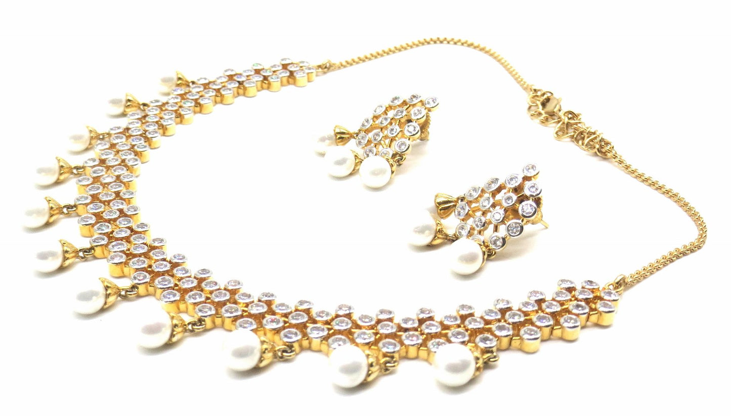 Jewelshingar Jewellery Gold Colour Necklace For Women ( 55962NAD )