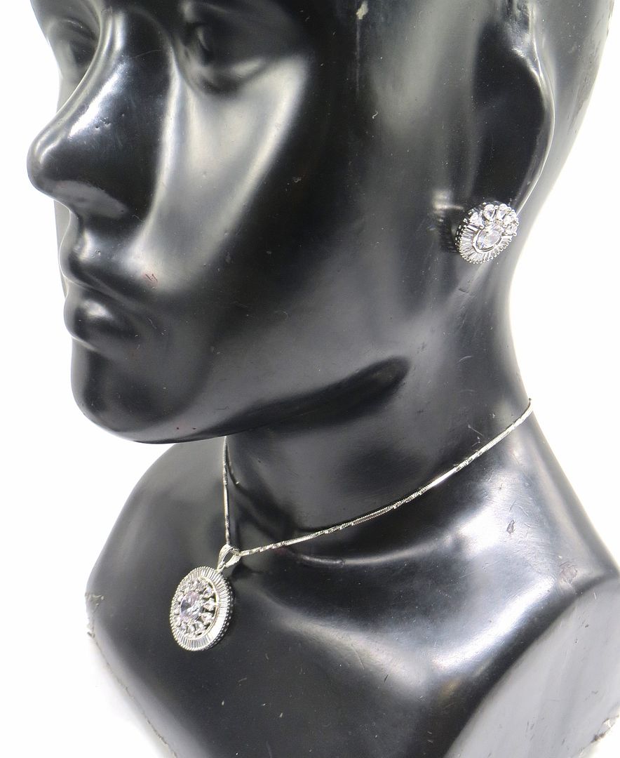 Jewelshingar Jewellery Silver Colour Pendant Set For Women ( 56020PSD )