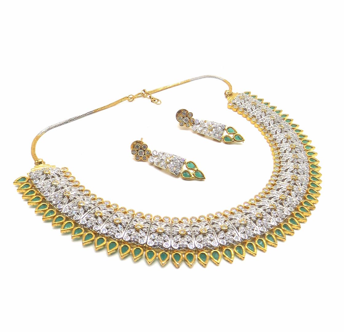 Jewelshingar Jewellery Green Colour Necklace For Women ( 56040NAD )