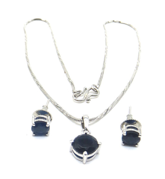 Jewelshingar Jewellery Blue Colour Pendant Set For Women ( 56182PSD )