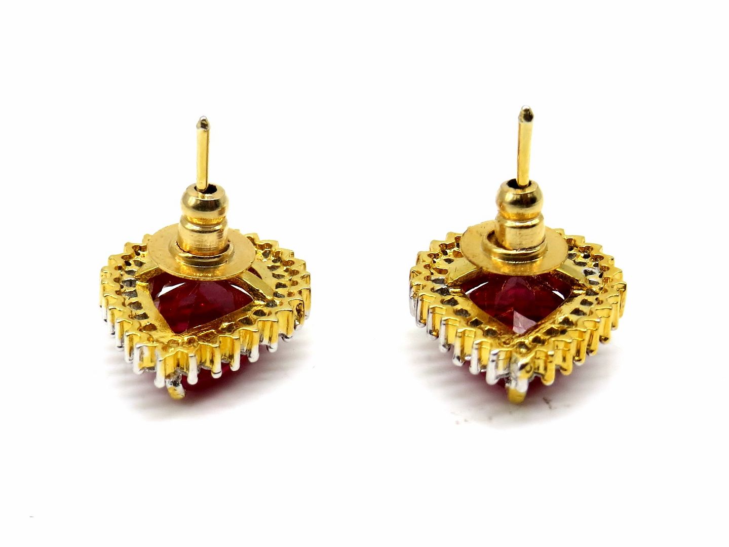 Jewelshingar Jewellery Gold Silver Plated Red Colour Earrings For Women ( 56266GJT )