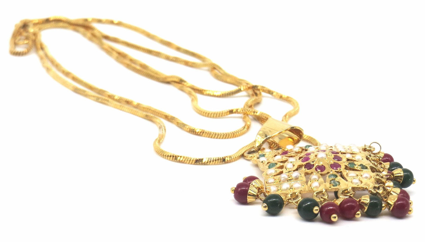 Jewelshingar Jewellery Gold Plated Pendant Sets For Women ( 56522PSJ )