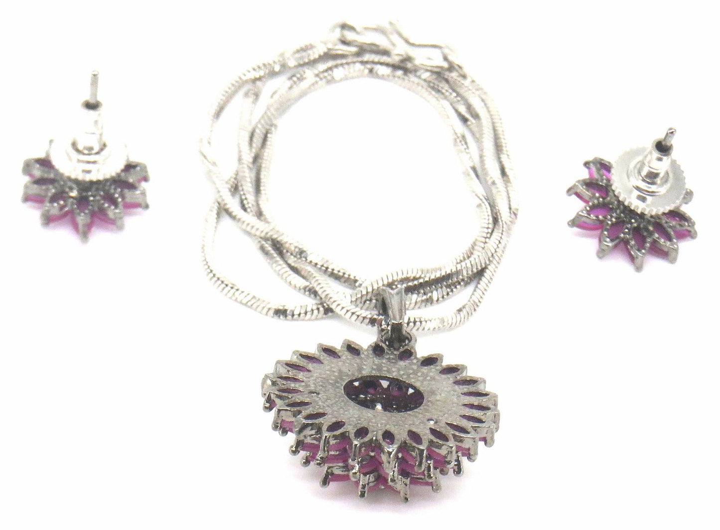 Jewelshingar Jewellery Grey Plated Pendant Sets For Women ( 56655PSD )