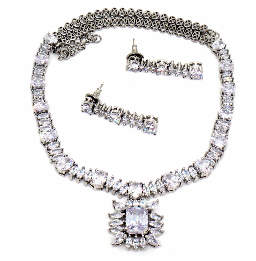 Jewelshingar Jewellery Silver Plated Necklaces For Women ( 56840NAD )