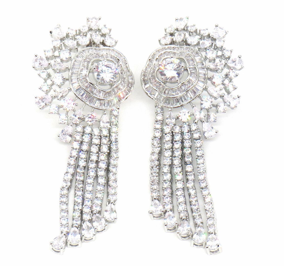 Jewelshingar Jewellery Silver Plated Silver Colour Earrings For Women ( 57046EAD )