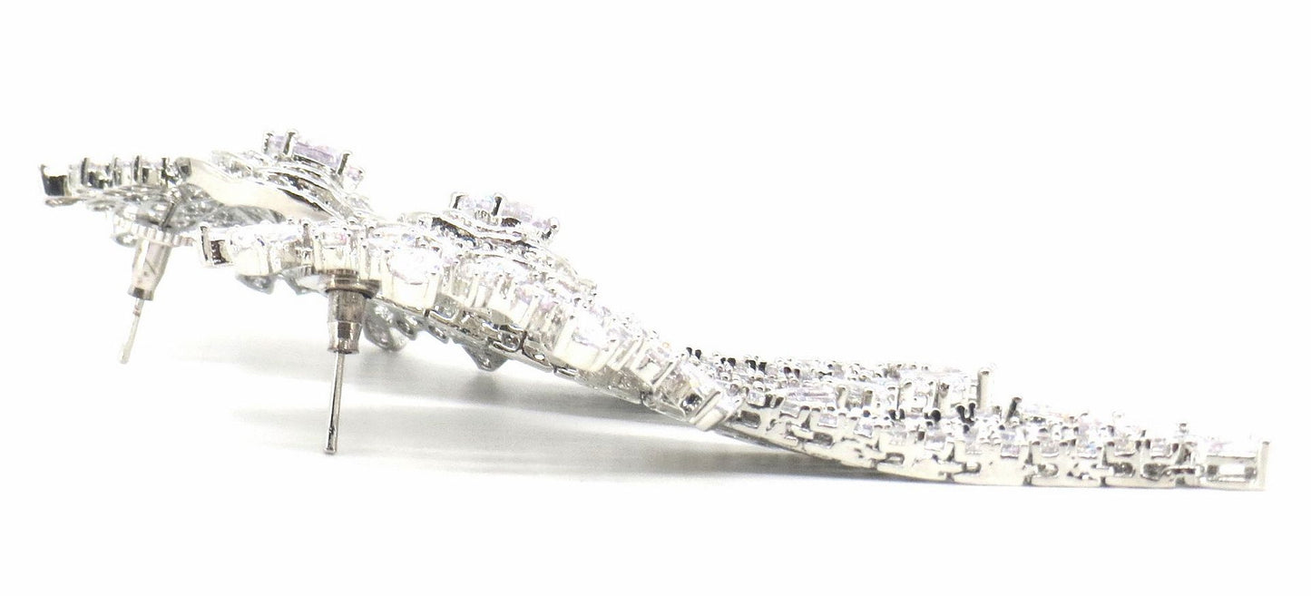 Jewelshingar Jewellery Silver Plated Silver Colour Earrings For Women ( 57046EAD )