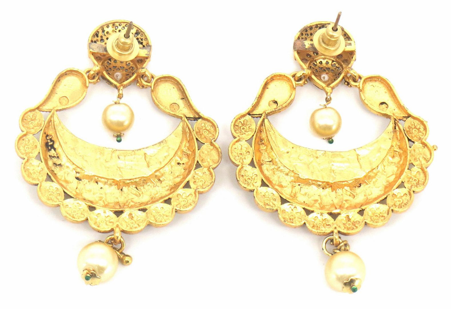 Jewelshingar Jewellery Gold Plated Clear Colour Earrings For Women ( 57073PED )