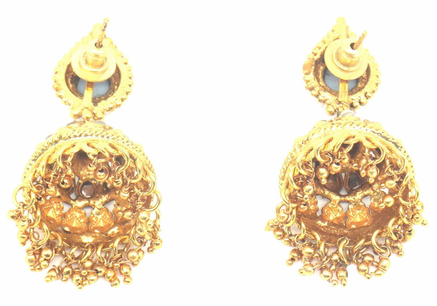 Jewelshingar Jewellery Gold Plated Clear Colour Earrings For Women ( 57087PEJ )