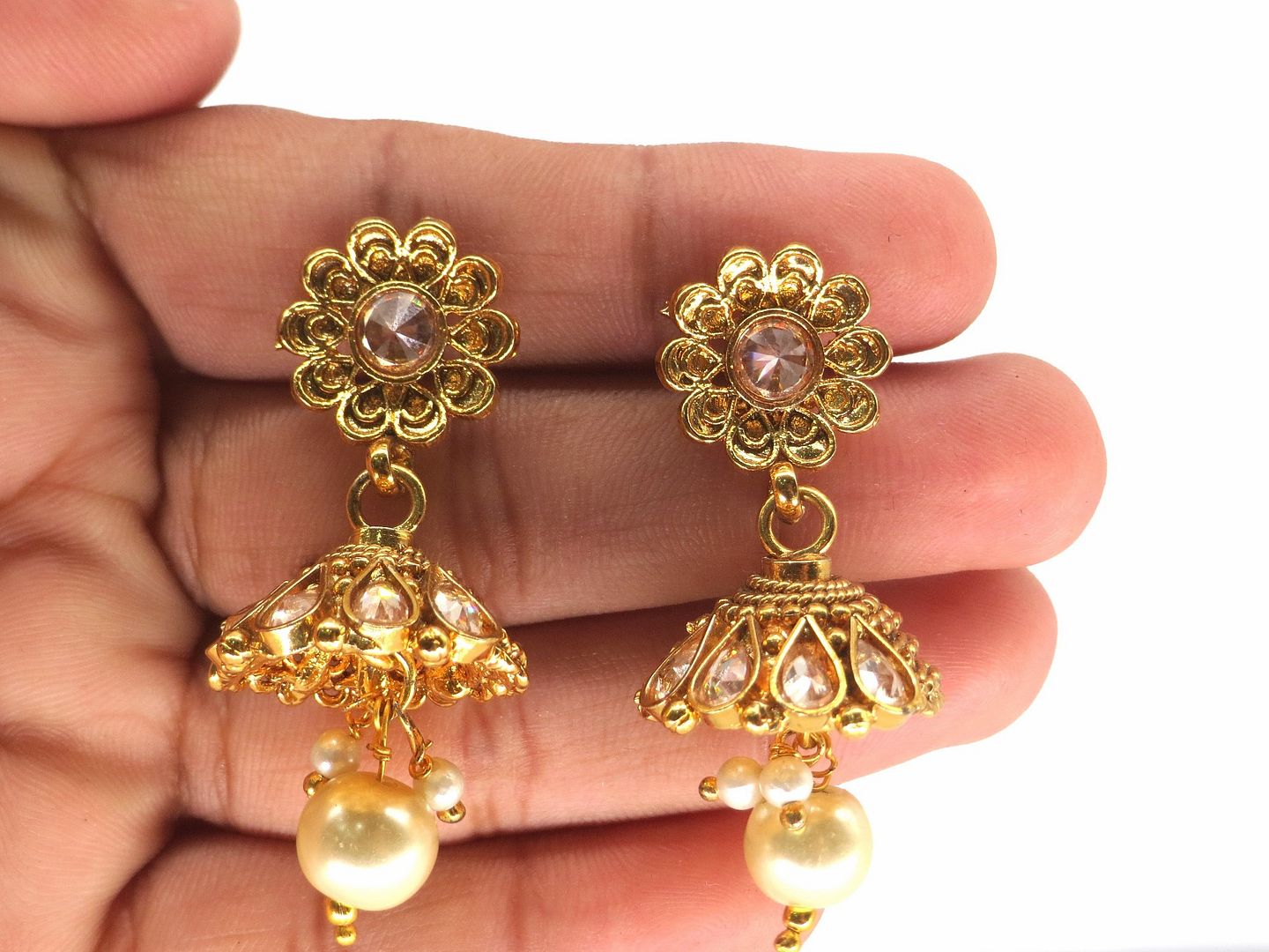 Jewelshingar Jewellery Gold Plated Gold Colour Earrings For Women ( 57115PEJ )