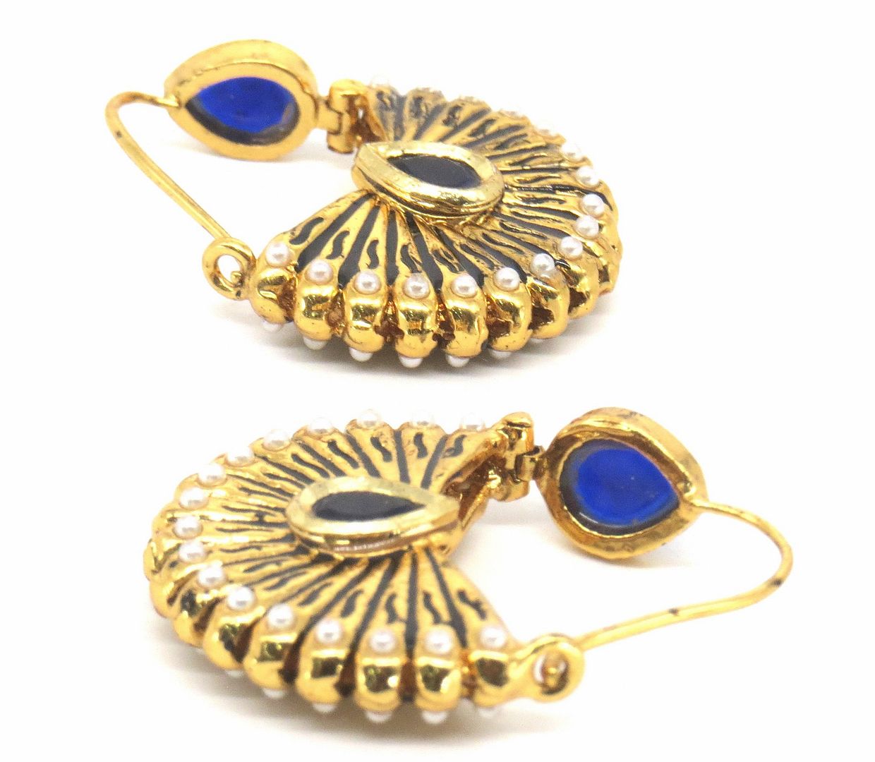 Jewelshingar Jewellery Gold Plated Blue Colour Earrings For Women ( 57143PEB )