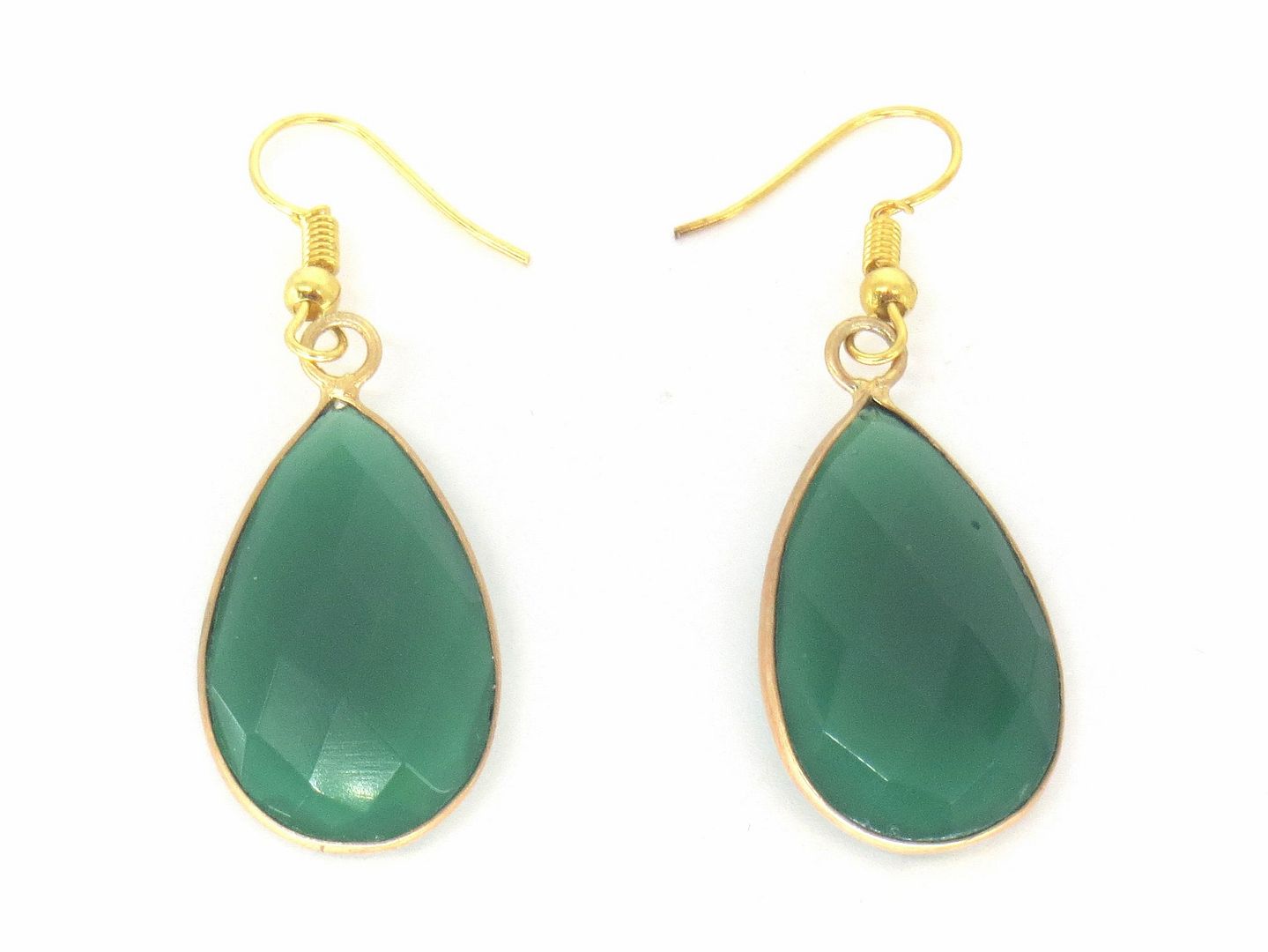 Jewelshingar Jewellery Gold Plated Green Colour Earrings For Women ( 57308URL )