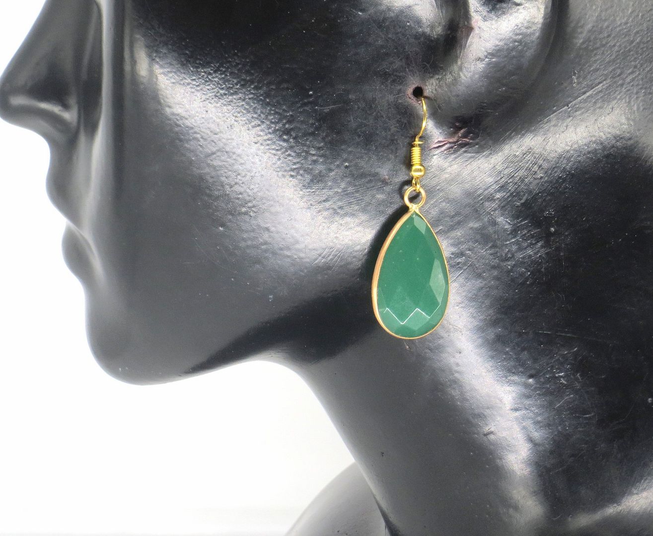 Jewelshingar Jewellery Gold Plated Green Colour Earrings For Women ( 57308URL )