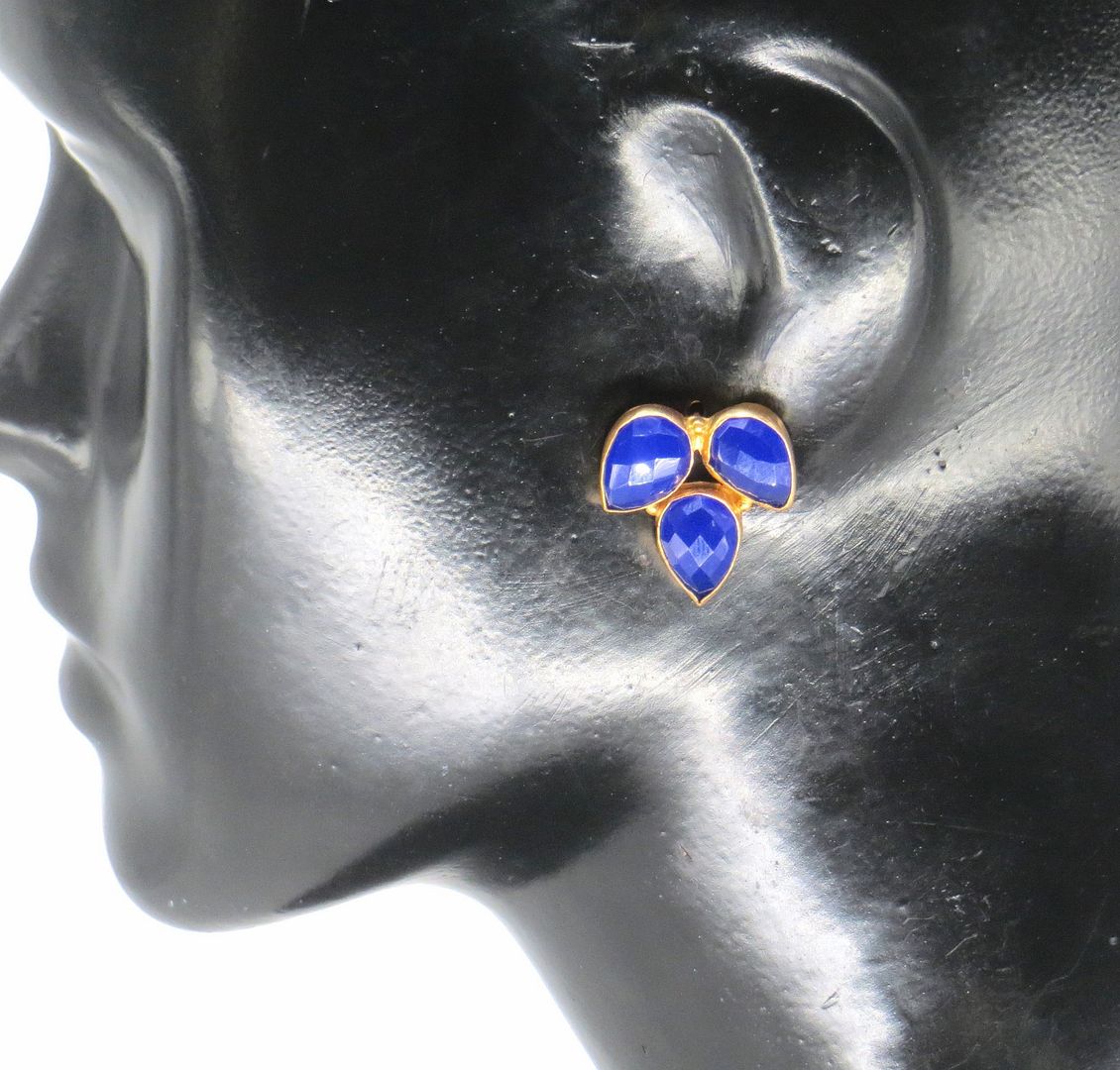 Jewelshingar Jewellery Gold Plated Blue Colour Earrings For Women ( 57326URS )