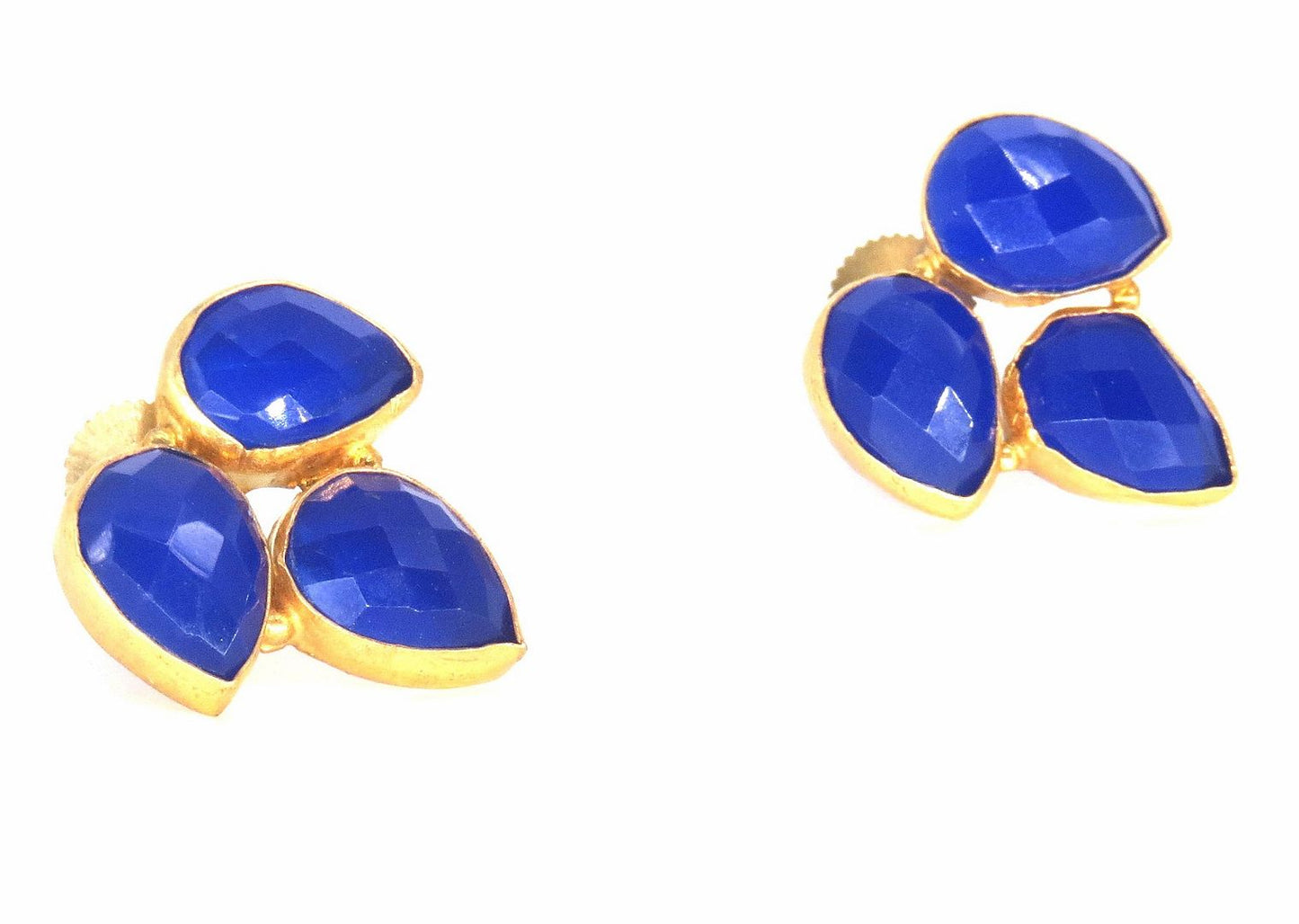 Jewelshingar Jewellery Gold Plated Blue Colour Earrings For Women ( 57326URS )