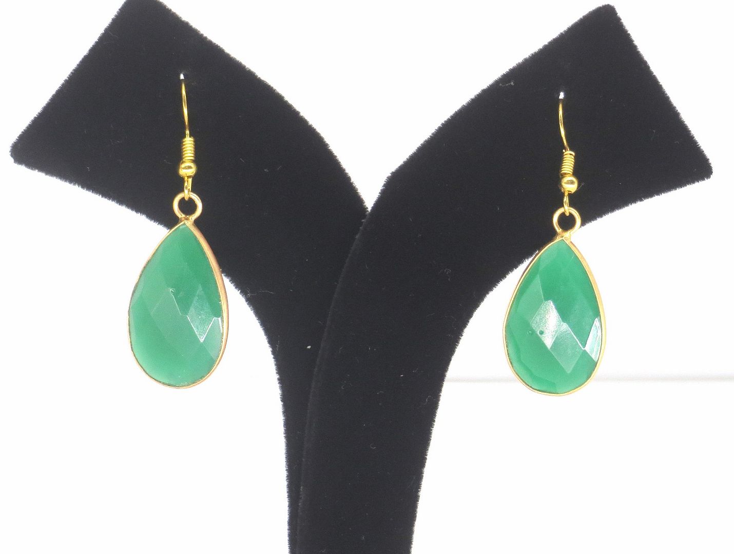 Jewelshingar Jewellery Gold Plated Green Colour Earrings For Women ( 57334URL )