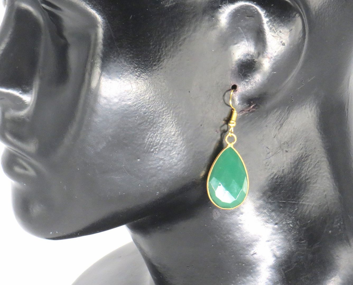 Jewelshingar Jewellery Gold Plated Green Colour Earrings For Women ( 57334URL )