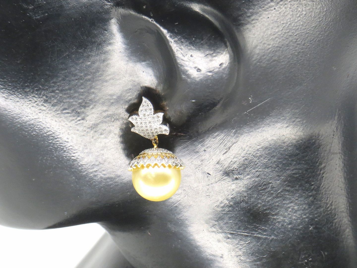 Jewelshingar Jewellery Gold Plated Clear Colour Earrings For Women ( 57404EAJ )