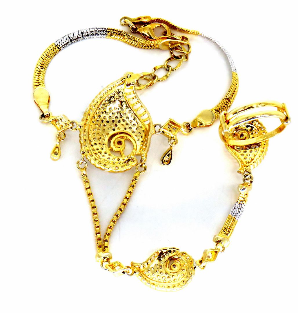 Jewelshingar Jewellery Gold Plated Hathphool For Women ( 57962CBH )