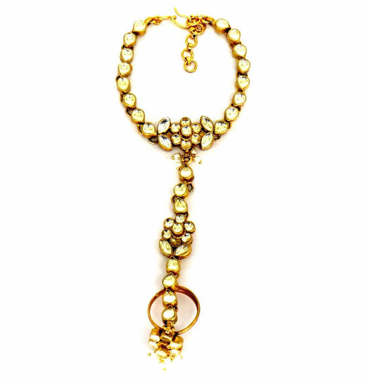 Jewelshingar Jewellery Gold Plated Hathphool For Women ( 57991CBH )