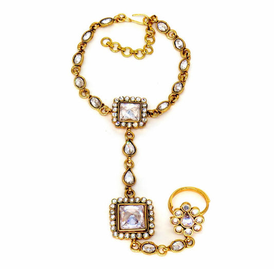 Jewelshingar Jewellery Gold Plated Hathphool For Women ( 58003CBH )