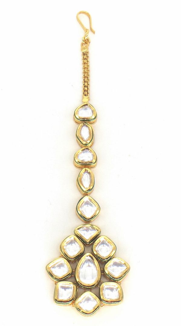Jewelshingar Jewellery Gold Plated Kundan Maangtikka For Women ( 58041MTK )