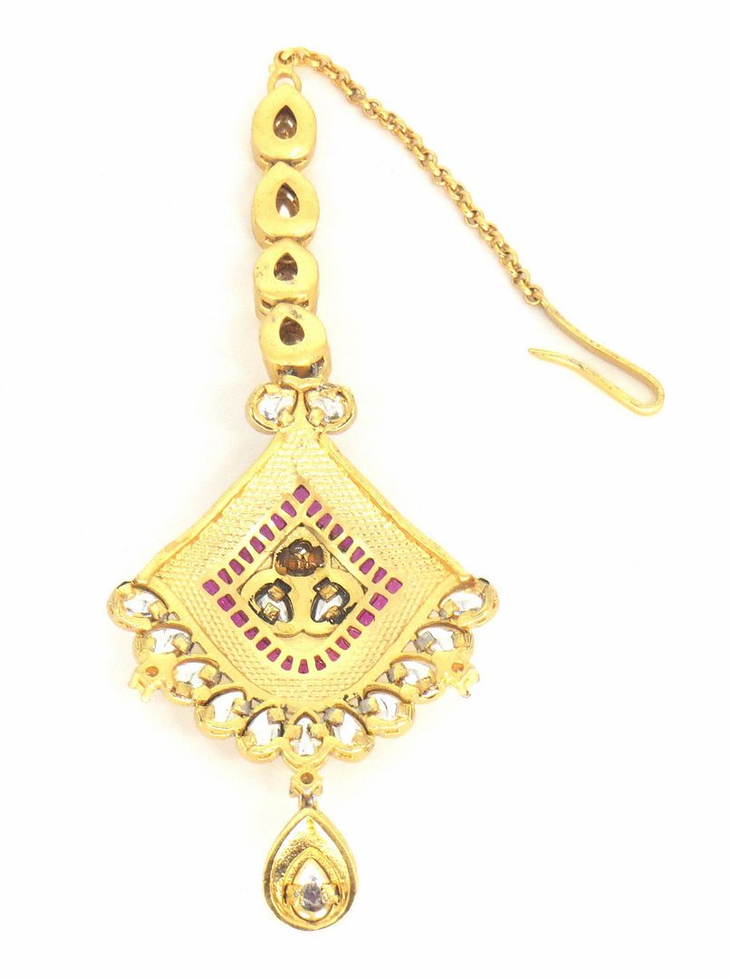 Jewelshingar Jewellery Gold Plated Kundan Maangtikka For Women ( 58047MTK )